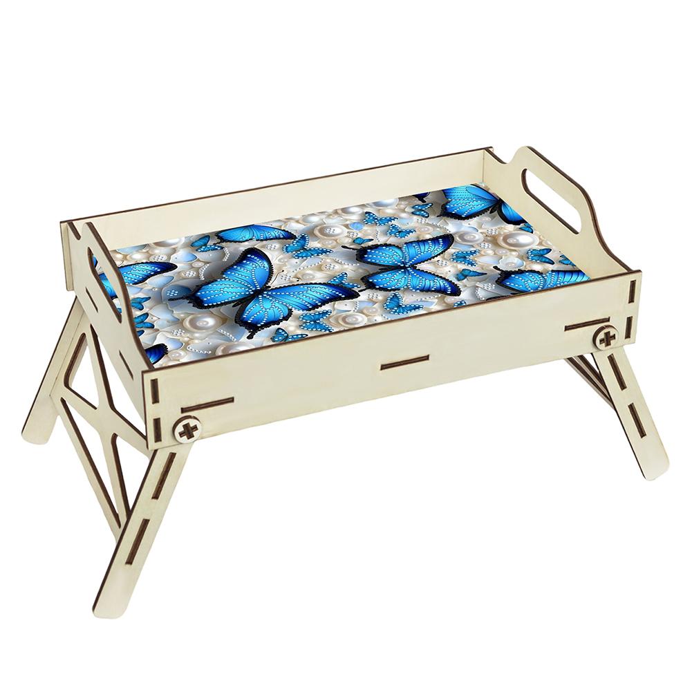 5D DIY Diamond Painting Serving Tray Wooden Diamond Art Tableware Manager Tray Diamond Decorative Serving Tray Home Decor Gift