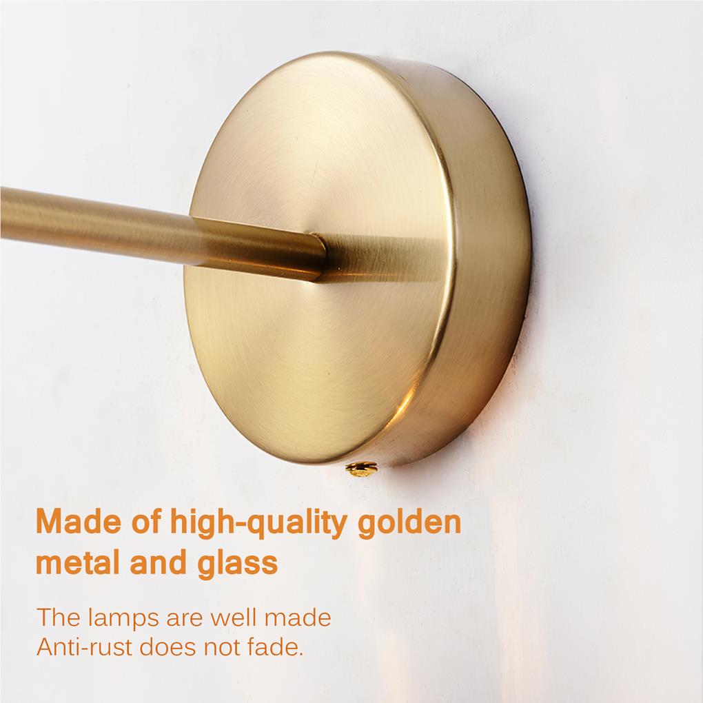 Wall Light Golden Glass Ball Lamp Clear Metal Base Fixtures Home Decoration Bedroom Kitchen Corridor Dining Room Accessories