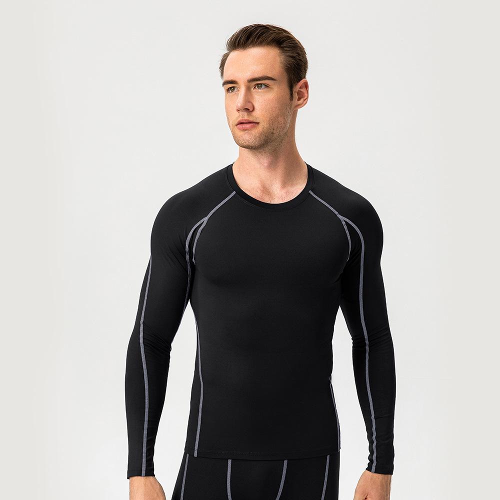 Shirt Men'S Fashionable Slim Fit Solid Color Long Sleeved Business Cotton And Linen Men'S Casual Sports Fitness Base Clothes Top
