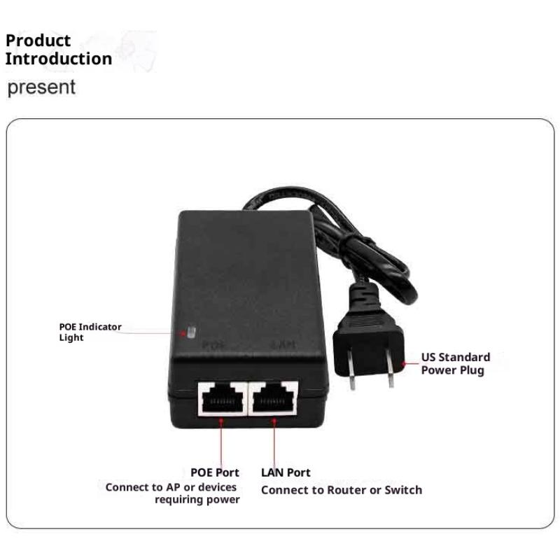 Poe Adapter For Router Repeater 24V 1A | 48V 0.5A For Poe Splitter Power Injector Ethernet Adapter Power Supply Charger Us Plug
