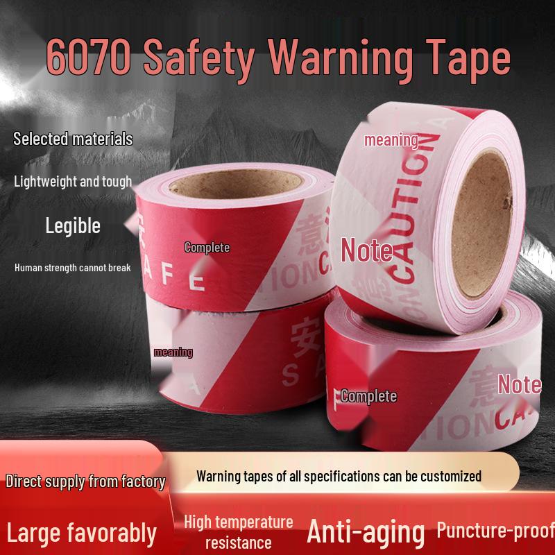 50m Red and White Construction Site Warning Tape – Disposable Barrier Tape Red & White Safety