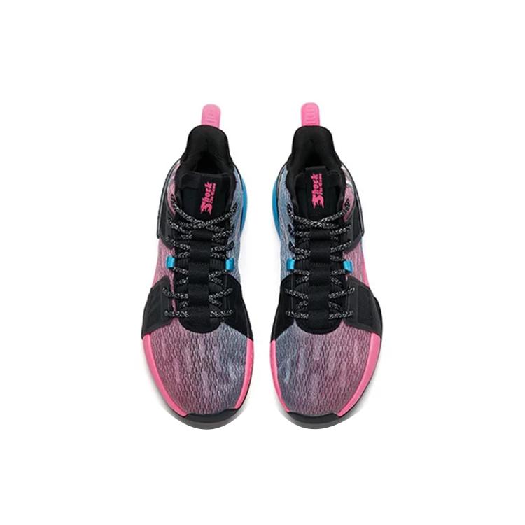 New ANTA Basketball Shoes Men Mid Top Black/Pink/Blue 112131605S-1