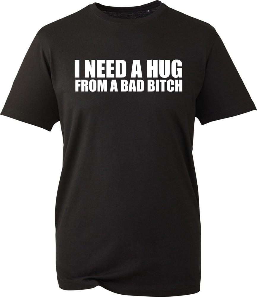 Potřebuji objetí od zlé holky Vtipný slogan Grafické tričko Unisex Černé Retro Tričko