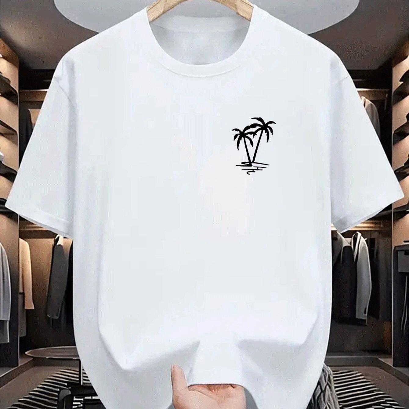 Men s Pure Cotton Printed Top Casual Loose Short Sleeve Fashion Simple T-Shirts Men’s S