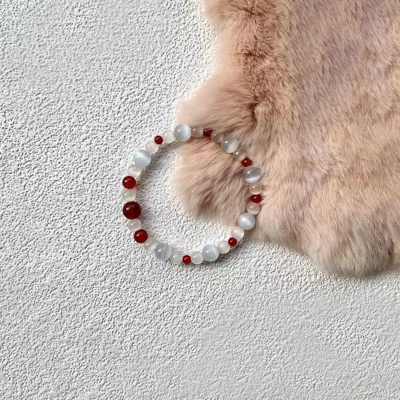 Retro Chinese Cat's Eye Stone Bracelet: Elegant Women's Beaded Jewelry