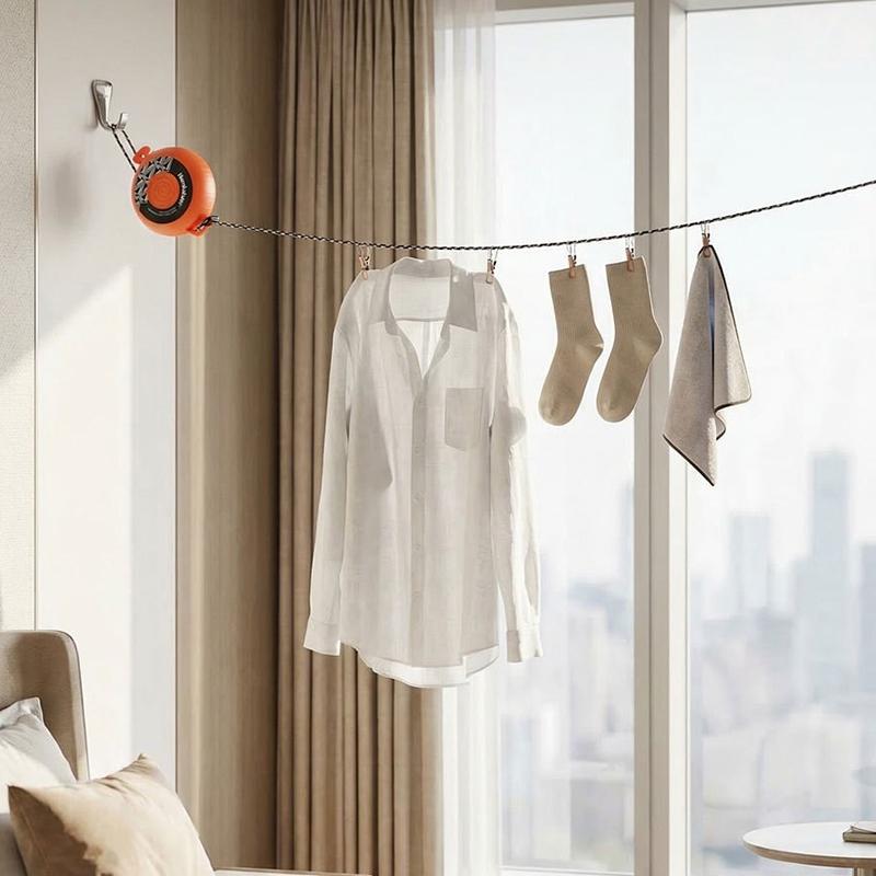 New Portable 8M Retractable Clothesline Hand-Cranked Extendable Drying Rack Outdoor Travel Laundry For Camping Hiking Tools