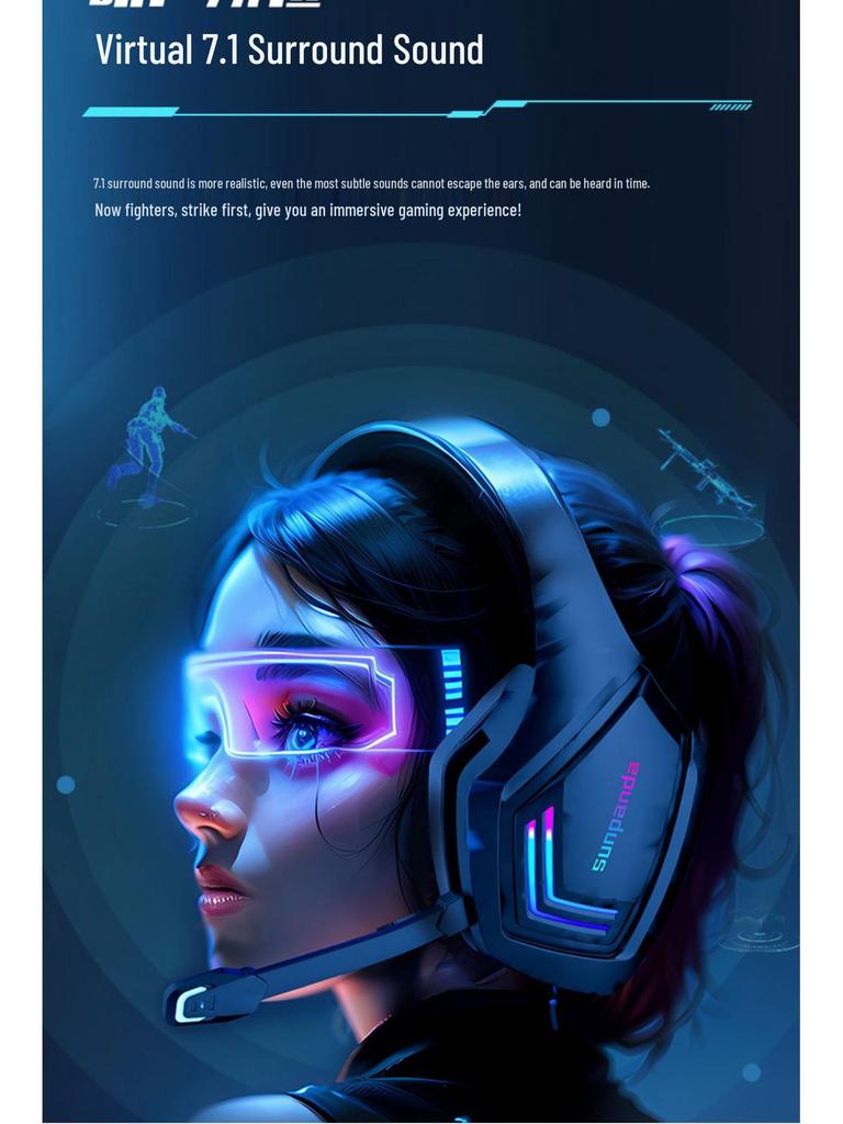 USB Gaming Headset with Noise Cancelling and Cool Lighting Effects for PC/Laptop