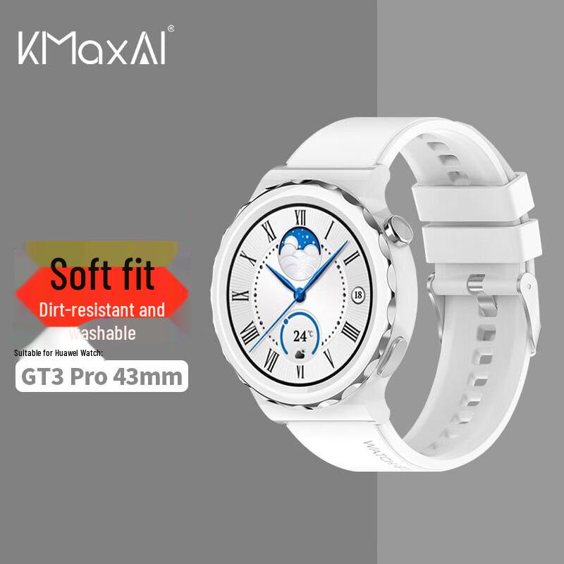 KMaxAI 20mm Silicone Smartwatch Strap for Huawei GT3/2/Pro & More
