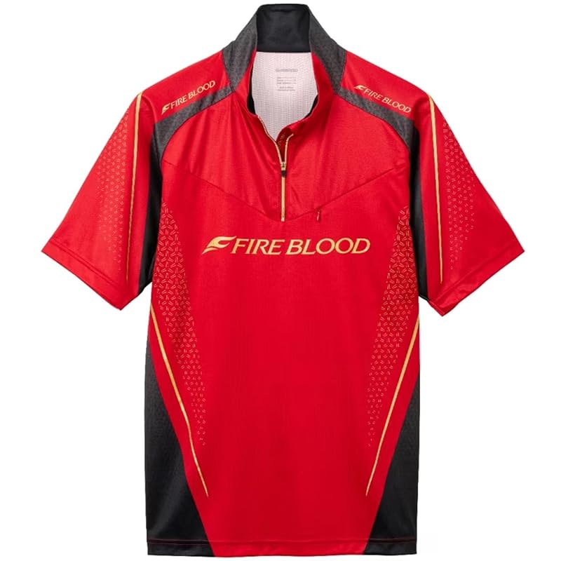 

SHIMANO limited pro half zip shirt short sleeve SH-125W blood red L