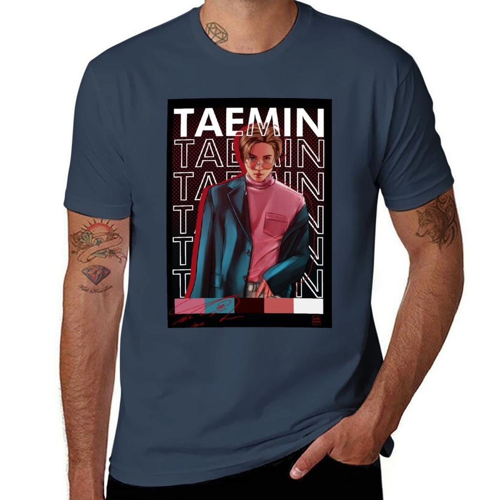 Lee Taemin Poster Tshirt Work Wear Short Sleeve Tshirt