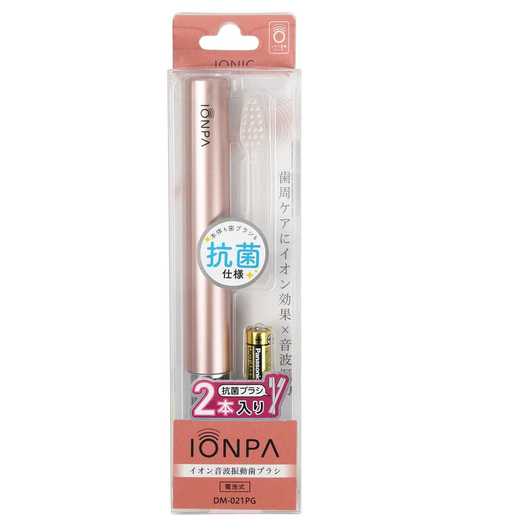 IONPA Spazzolino Elettrico Sonico a Vibrazione Sostituzione Batterie Testine Spazzolino, Spazzolino, Portatile, Alimentato a Batteria, DM-021 (Rosa)