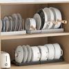 1pc Kitchen Retractable Storage Rack Multi-functional Cabinet Bowl Shelf Kitchen Pot Cookware Draining Rack Kitchen Organizer