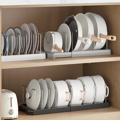 1pc Kitchen Retractable Storage Rack Multi-functional Cabinet Bowl Shelf Kitchen Pot Cookware Draining Rack Kitchen Organizer