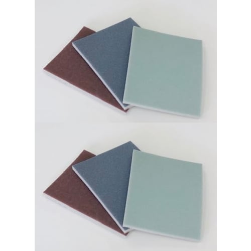 Riken Corundum Abrasive Sanding Sponge, Hand Polishing, 3 Grits, #400, #800, and #1500 (2 Pieces Each) for Rust Removal and Sanding