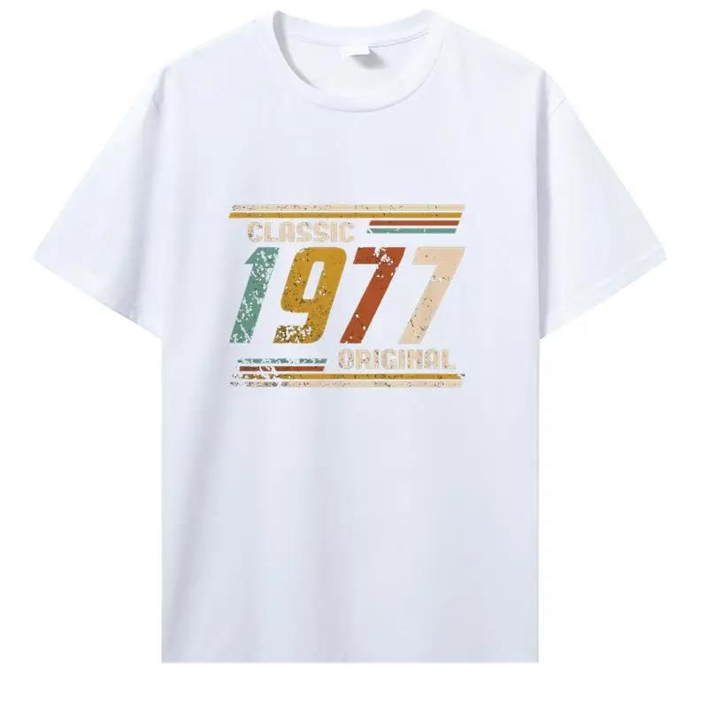 Novinka Úžasné Vintage Klasické 1977 Originální Tričko Streetwear Bavlna Narozeninové Dárky Letní Styl Tričko Pánská Trička 42816