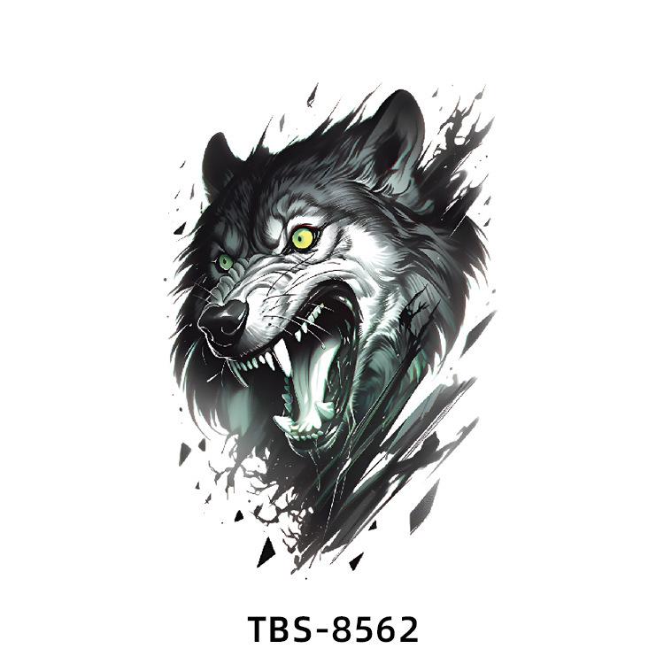 Realistiska Djurtotem Tatuering Klistermärken: Drake, Fenix, Tiger, Varg