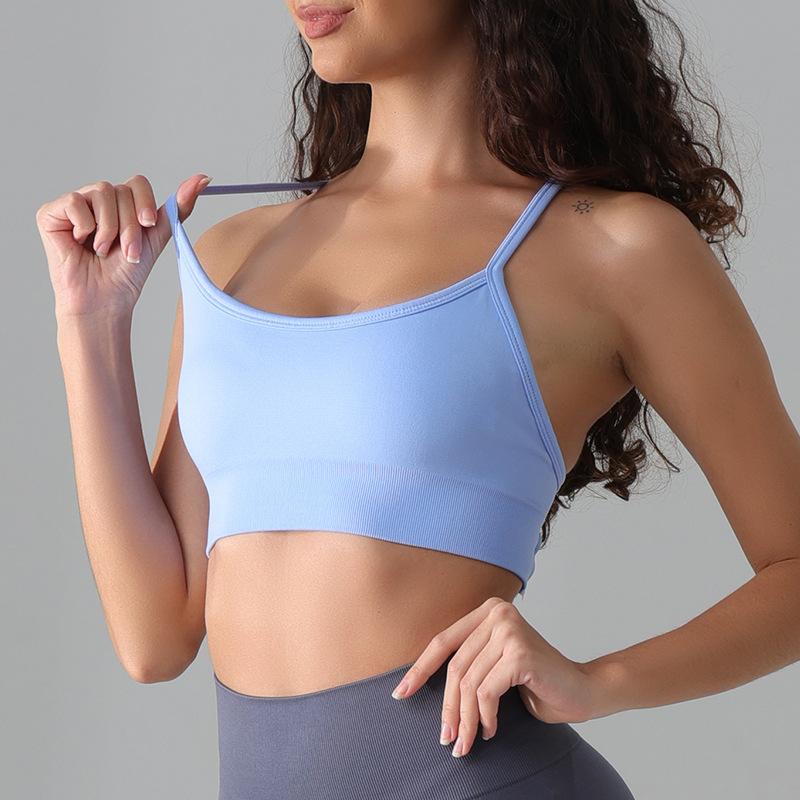 New yoga clothes short vest women's cross back bra underwear outdoor running fitness sports top