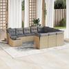 VidaXL Garden Lounge Set 11 Pcs with Beige Cushions Wicker 3250098