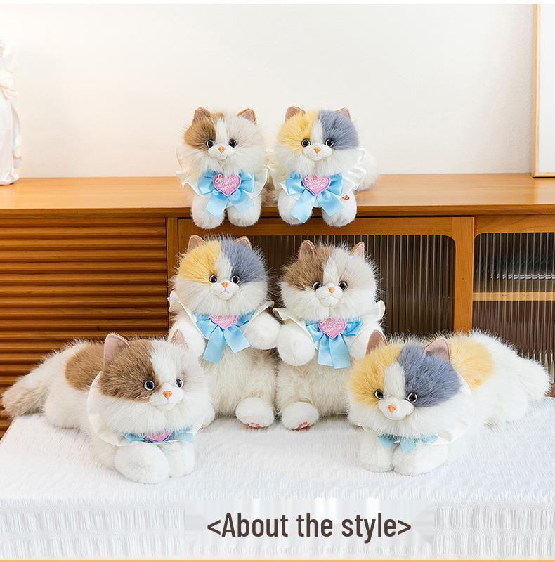 Three-Color Cat Plush Doll: Meows When Pressed, Creative Backpack Accessory for Women