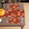 Set of 4/6 Halloween-Themed Placemats Featuring Spooky Orange And Black Spider Web Designs, Perfect for Decorating Your Dining Table at Home Or for Pa
