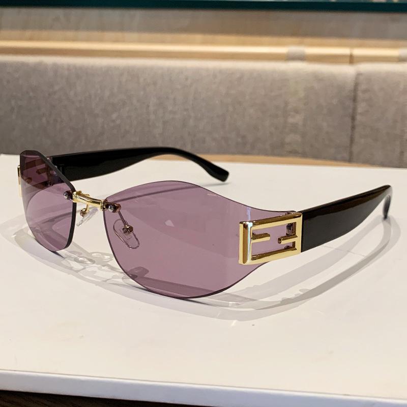 Frameless Sunglasses, European and American Style, High-end Women's Sunglasses with UV Protection