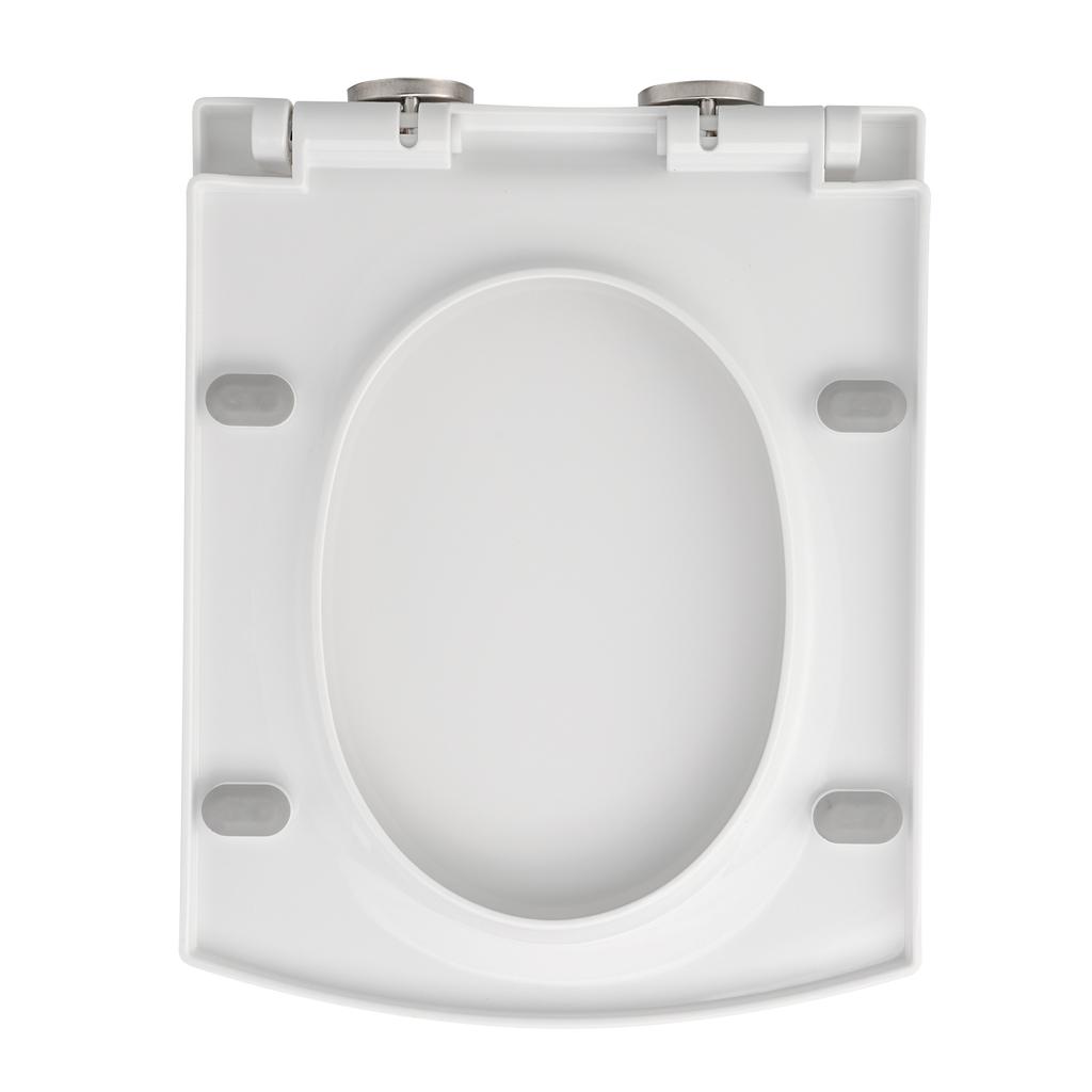 Square Toilet Seat PP Thick Quiet Close Toilet Lid Modern Bathroom Accessory for Home Comfort