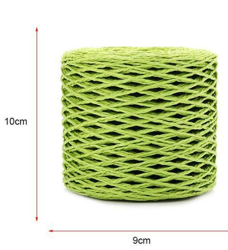 

200 метров натуральной соломенной пряжи из рафии для ручного вязания крючком летних соломенных шляп, сумок, подушек, корзин, вязания 2 мм, цветные нитки