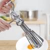Set Batteur à Œufs Mélangeur Rotatif Manuel avec Pinceau Spatule en Silicone Fouet Manuel à Double Tête Outil de Cuisine en Acier Inoxydable