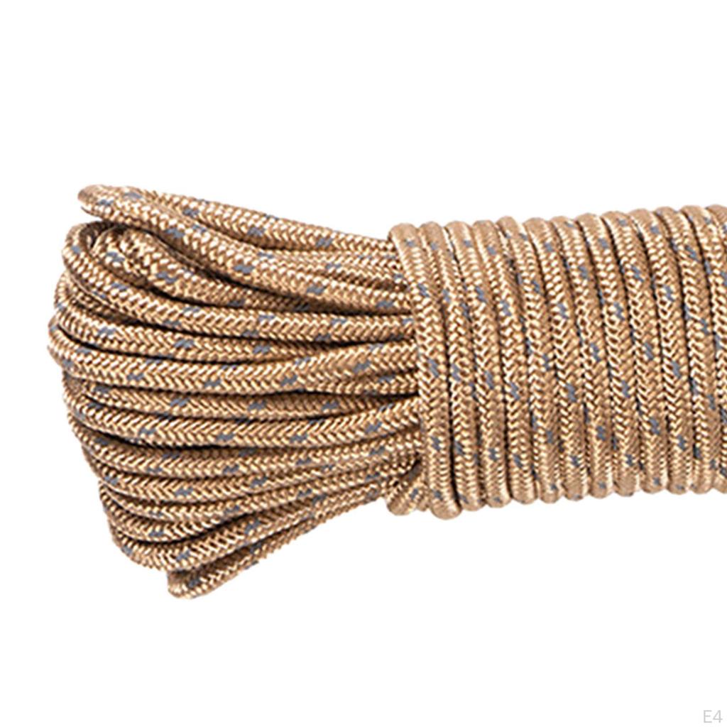 Camping Rope Guylines Multifunction Solid Braid Clothesline Thicked Guy Lines Tent for Climbing