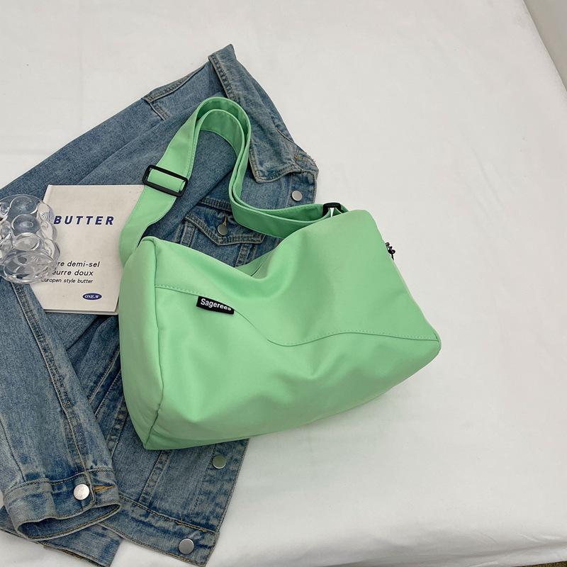2025 Summer Versatile Solid Color Casual Shoulder Sports Bag - Lightweight Crossbody for College Students