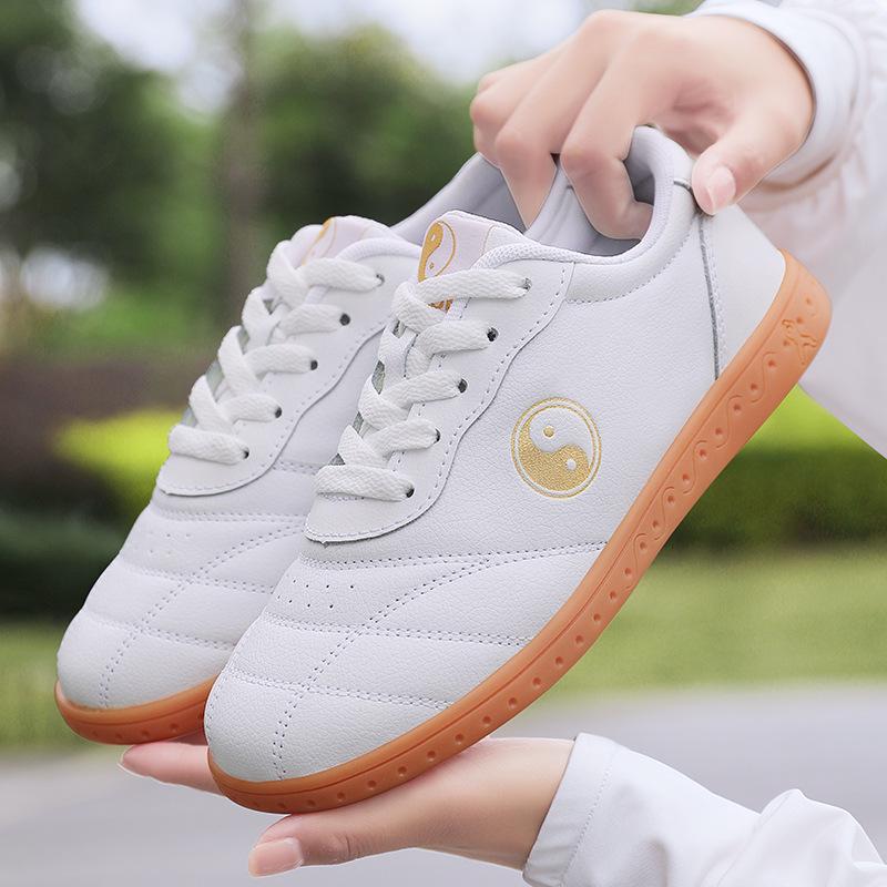 Unisex Cow Leather Genuine Leather Wushu Tai Chi Shoes - Oxford Sole Flexible Rubber Sole Kung Fu Training Shoes