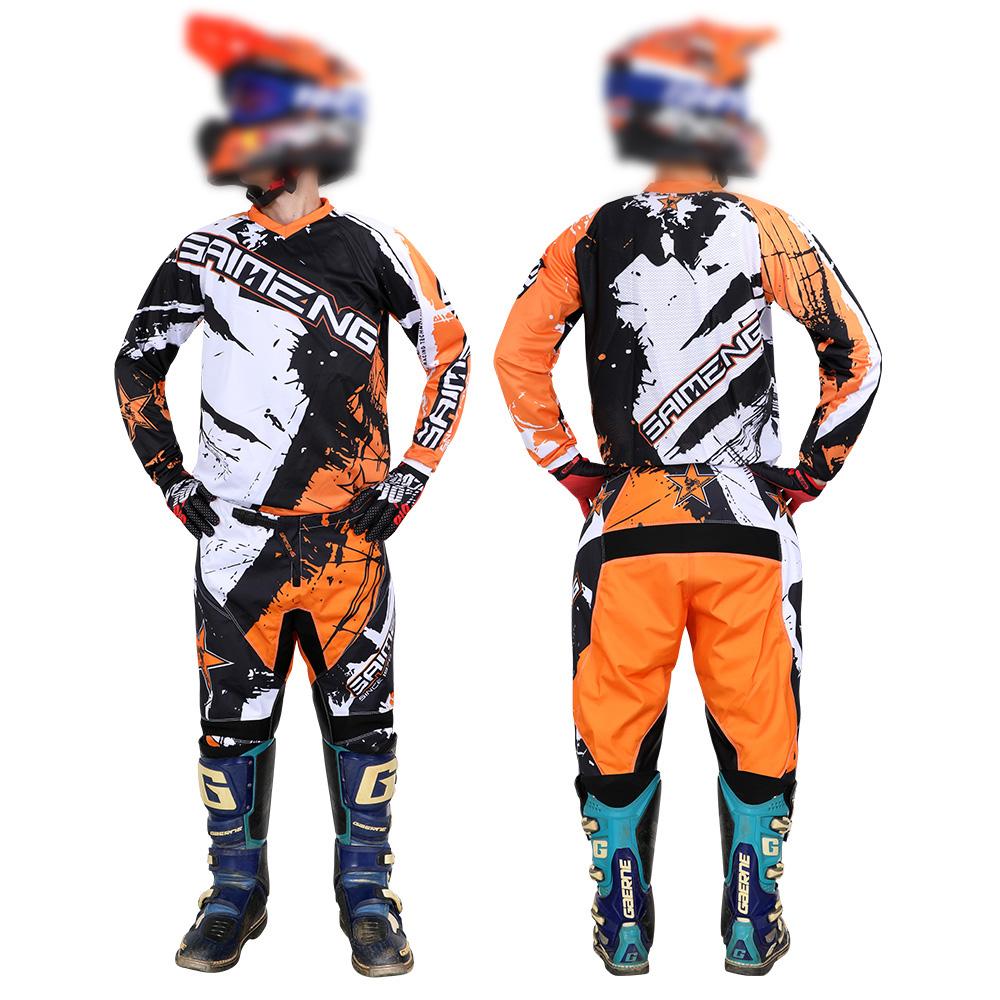 Ensemble Motocross Enfant Maillot et Pantalon Moto Vêtements Enfants Grand Garçon Fille Ensemble Équipement MX Jeunes Combinaison de Course