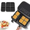 2 szt. Silikonowa forma do pieczenia gofrów Wielokrotnego użytku Podwójny koszyk Frytkownica Powietrzna Forma do gofrów Kwadratowa dla Philips NA350/Tefal EY9018