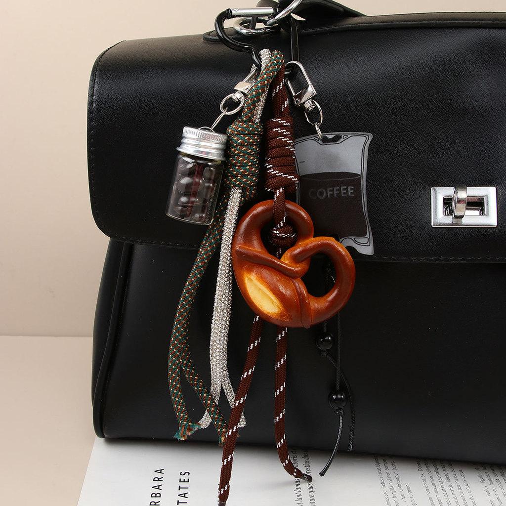 Creative Plastic Resin Bread Pendant For Handbag Decoration And Keyring Use