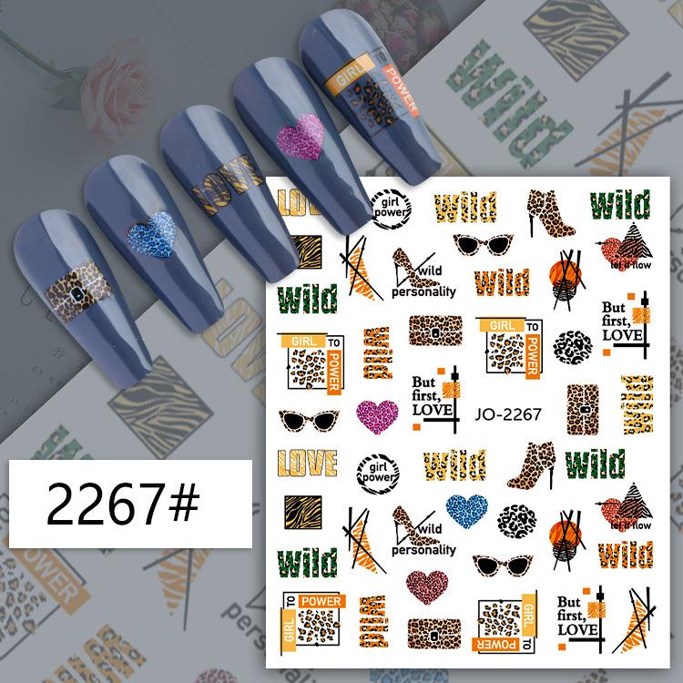 French Style Leopard & Zebra Nail Art Stickers: Butterfly & Stripe Decals