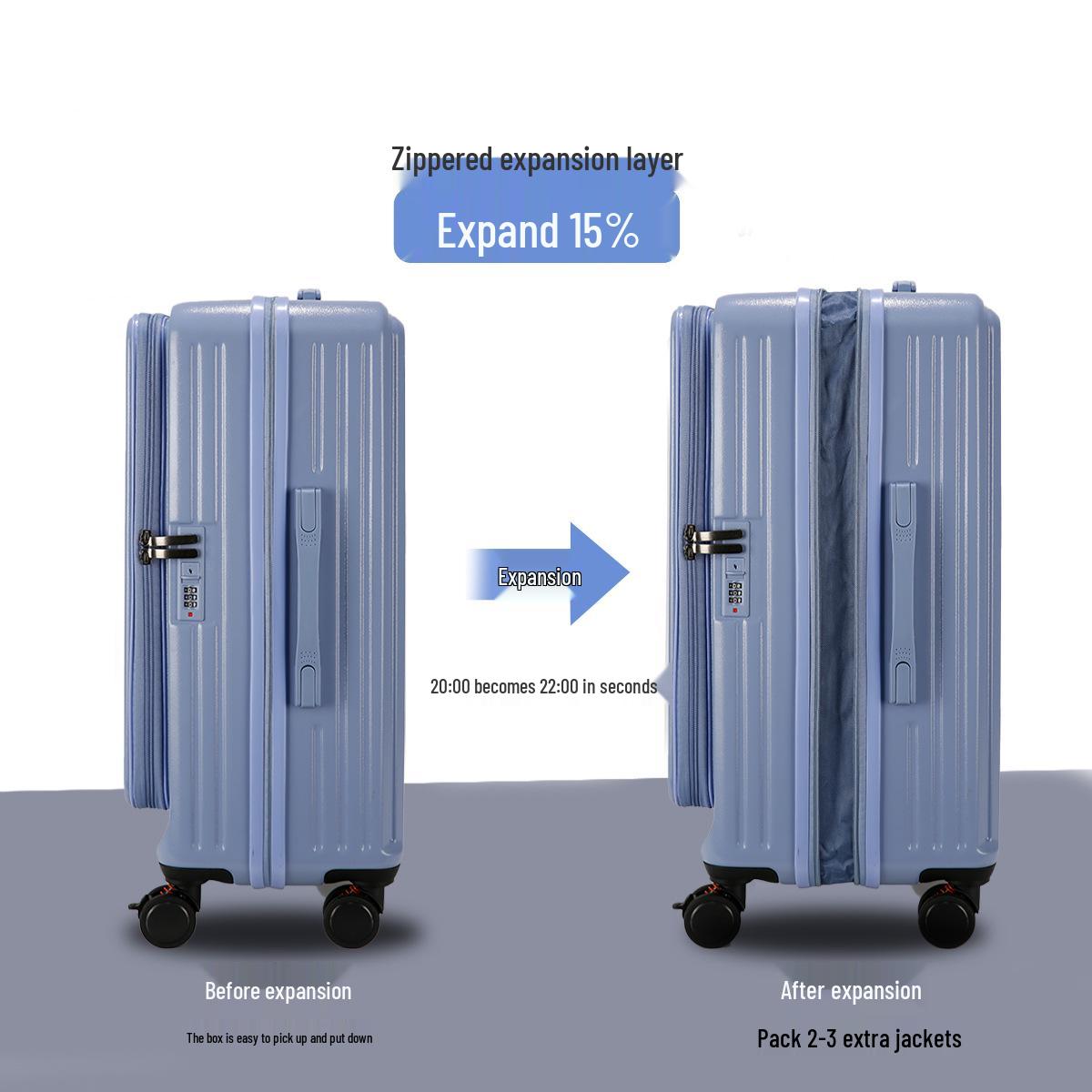 

Чемодан с глубоким отделением, открывающийся сбоку, 2025: 20-дюймовый ручной багаж и 28-дюймовый большой вместимости для мужчин и женщин 20-inch [Carry-on + Spring Shock Absorbing Brakes]