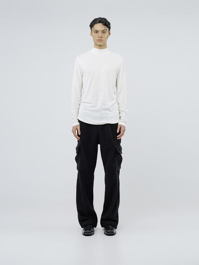 Chaenseseunoi Fleece Wool Half Turtleneck - White /M244Tp03Wh