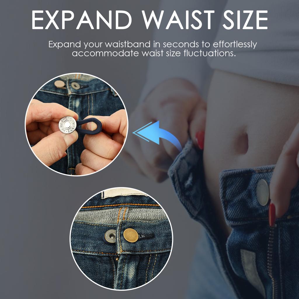 30Pcs Waist Button Extender Adjustable Stretchy Waist Extender No Sewing Instant Waistband Extension for Jeans Dress Pants Skirt