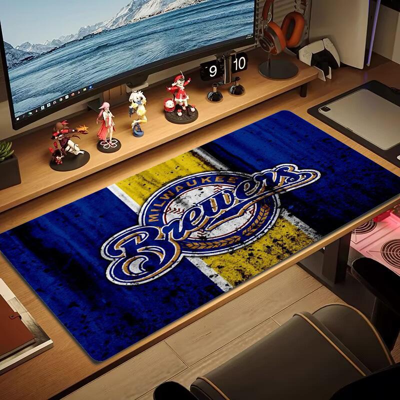 Milwaukee Brewers Color Mouse Pad Large Gaming Table Cushion Non-slip Laptop Tablet Big Mousepad XXL Mat Mini PC Playmat With Lock Edge