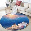 Chiikawa Round Area Rug,Carpet Rug for Living Room Bedroom Sofa Playroom Decor,Non-slip Floor Mat