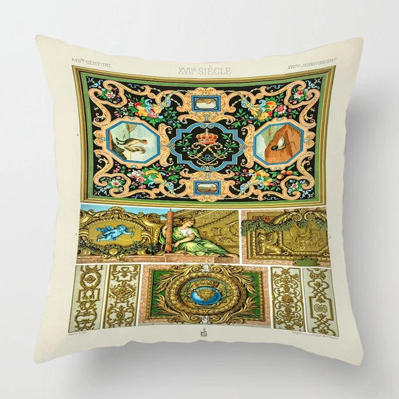 Home Decor Baroque Inspired Vintage Pattern Pillow Covers Pattern Cushion Cover Suitable for Sofa Bedroom Car Pillow Cover