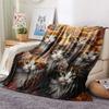 1PC Animals Print Flannel Blanket, High quality Comfortable for All Seasons, Home Decor, Warmth and Comfort