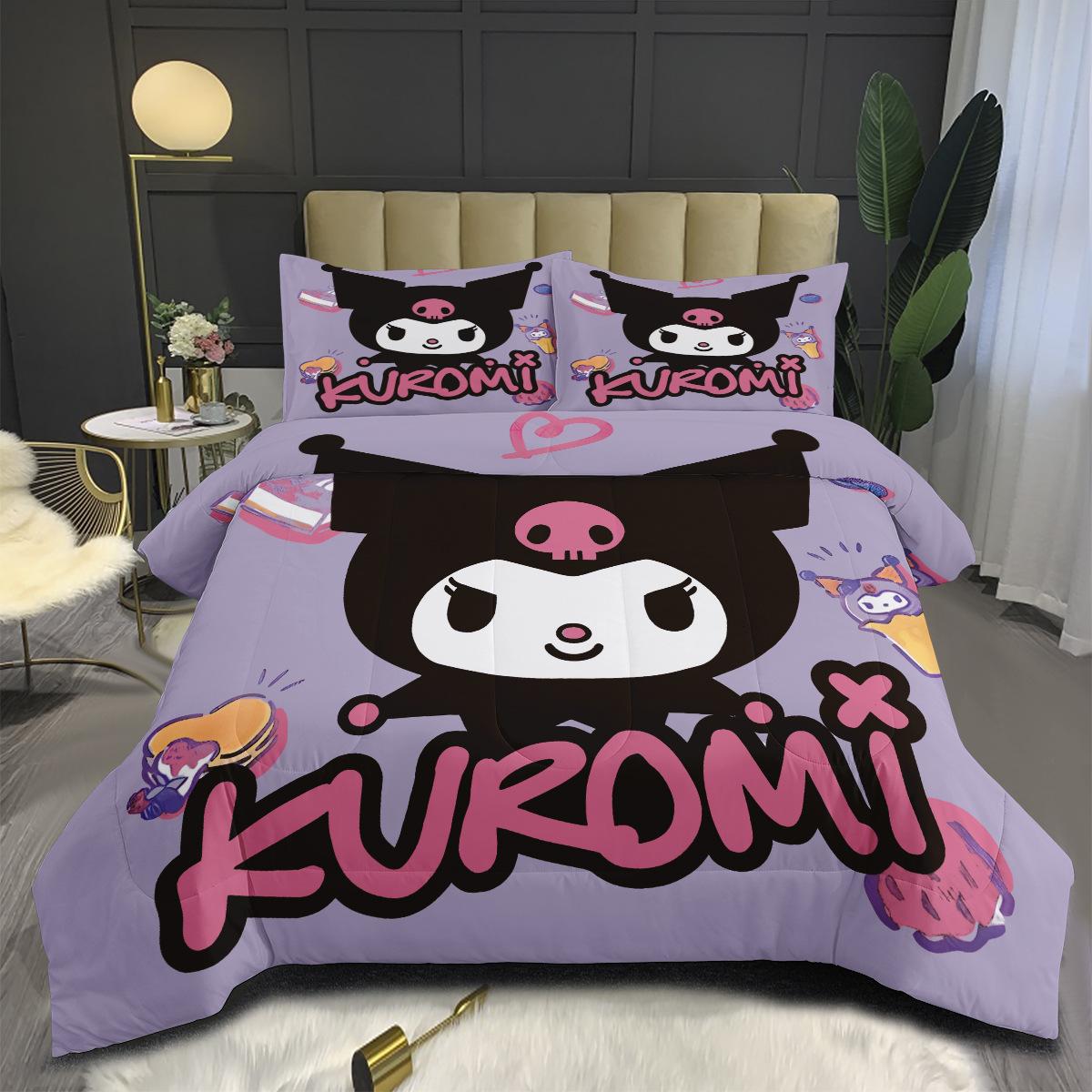 Fat Quilt Animated Quilt Feather Silk Cotton Fat Quilt Three-piece Quilt Cover 140*200cm