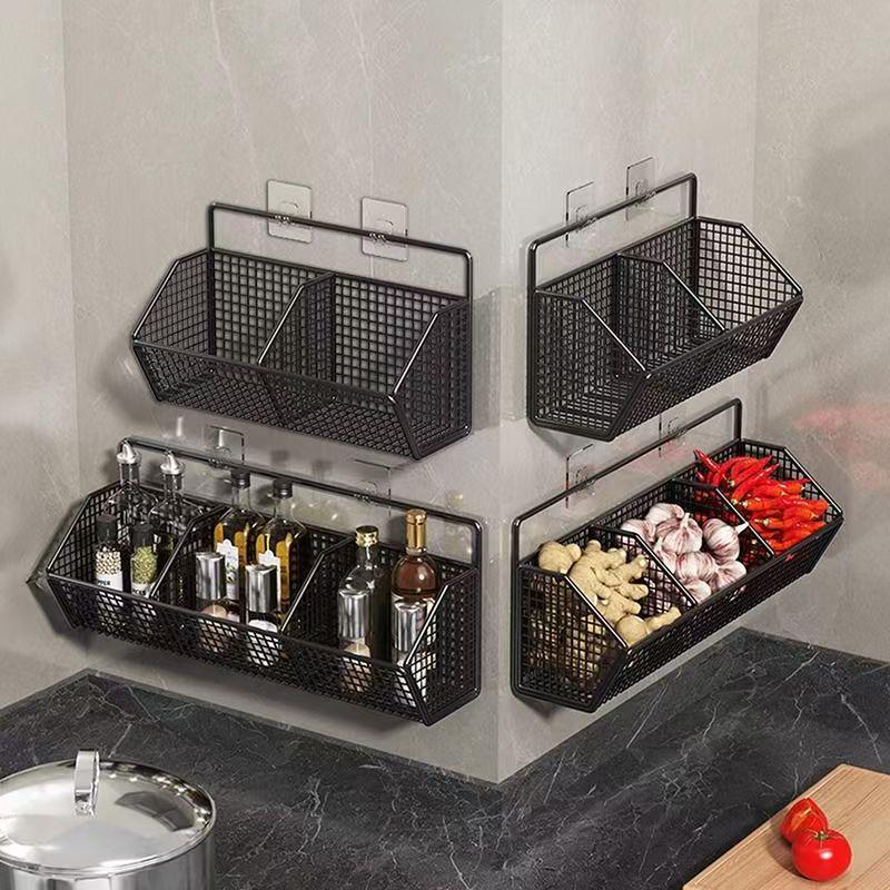 Scaffale Multifunzionale da Cucina da Parete per Verdura e Spezie