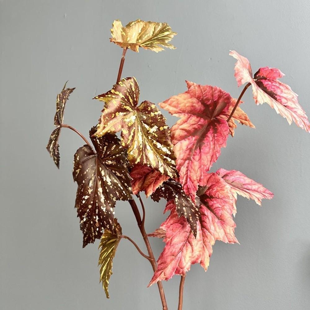 Lång gren Konstgjorda gröna växter Realistisk Handgjord Simulering Grönska Plast Konstgjord Bladgren Hemmakontor Dekor