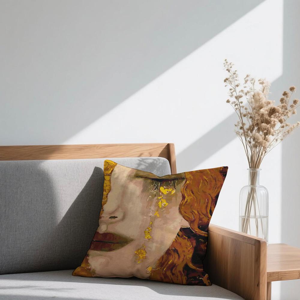 Cushion Cover For K-Klimt Sofa Car Office Cafe Soft And Comfortable Double-Sided G-Gustav Art Printing Pillow Cover