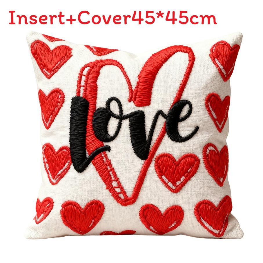 New Chinese Style Heart Decor Cushion Cover With Plush Material For Living Room Gift