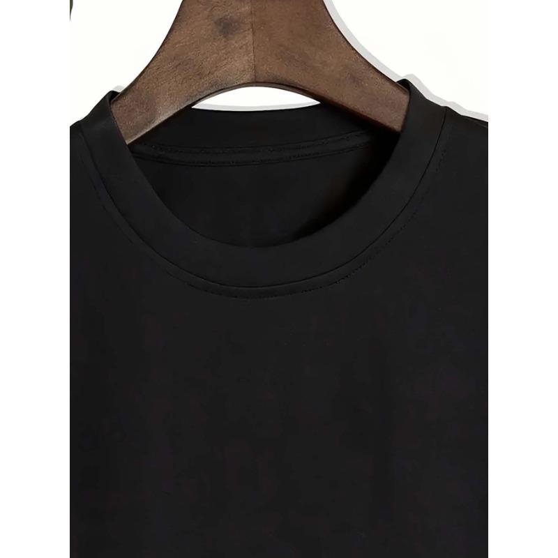 European Size Men'S Summer Casual Short-Sleeve T-Shirt Featuring a Distressed Running Figure Design, Versatile And Trendy for Men'S Fashion