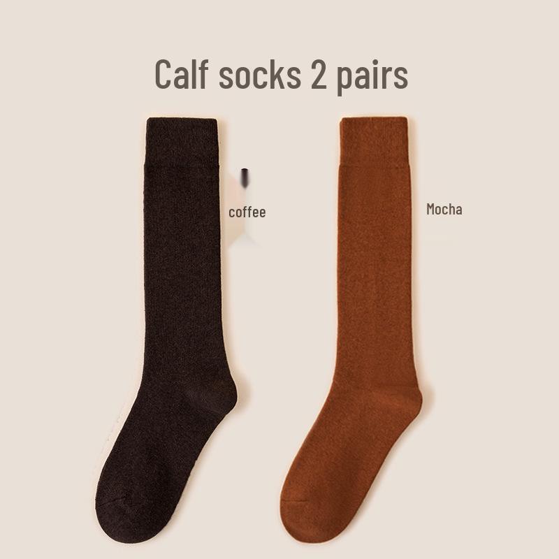 Women's Premium Cotton Mid-Calf & Thigh-High Socks: Versatile for All Seasons, Black