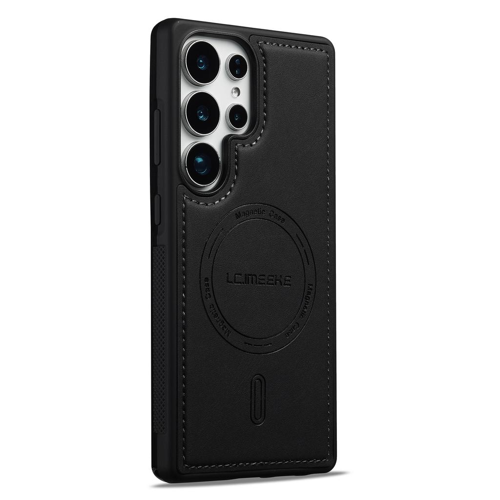 LC.IMEEKE L6 For Samsung Galaxy S23 Ultra Case PU Leather Coated PC TPU Phone Cover Magnetic Case